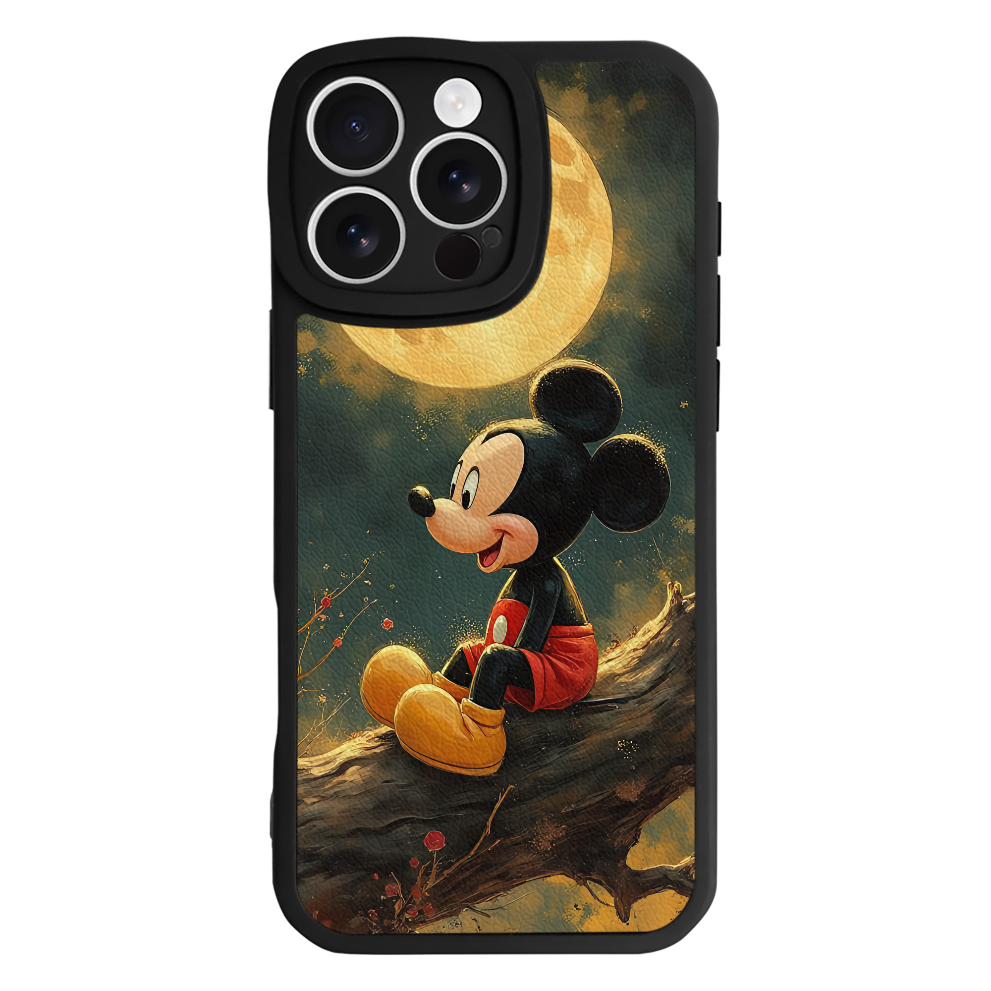 （画像用） ミッキーマウス Mickey Mouse 【iPhone 16シリーズ対応】シリコンスマホケース（レザー調） 材質：シリコン